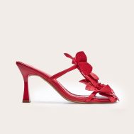 02f307c38d81e1387eb190716b5e3c7a4e43a7a8_CNL6788_1_red_pu_square_toe_multi_flower_detail_mid_stiletto_heeled_mules