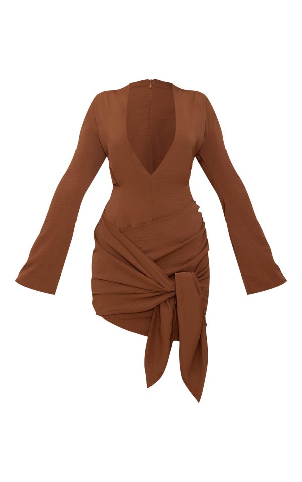 02fa690af4236e3c983a48f01905d774b1fee851_CNM1584_5_chocolate_woven_plunge_wrap_shirt_dress