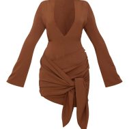 02fa690af4236e3c983a48f01905d774b1fee851_CNM1584_5_chocolate_woven_plunge_wrap_shirt_dress