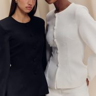 05da676d8f5defa6ebc0b960efb4f4b9083aa95c_CNM2912_1_black_woven_cinched_waist_cocoon_sleeve_button_up_blazer