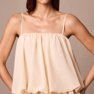 08bbbb1885b7eed6926c2ed128cec4f676b9da75_CNM4350_4_almond_chiffon_ruched_strappy_puffball_dress