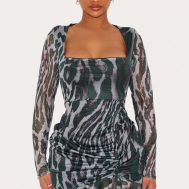 097fa78bacb4455349f51e6cf7c275fdf460391e_CNC8695_1_shape_green_abstract_print_mesh_long_sleeve_ruched_side_frill_hem_bodycon_dress