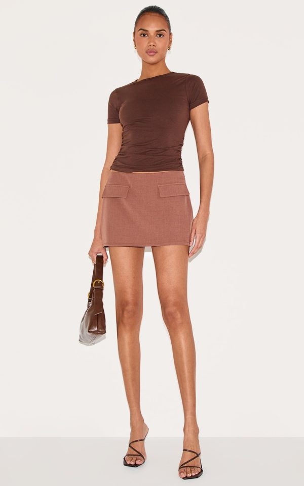 0adafc01694218dc5e5cc842a23858b16cbefa1b_CNL9118_1_chocolate_pocket_detail_structured_tailored_woven_mini_skirt