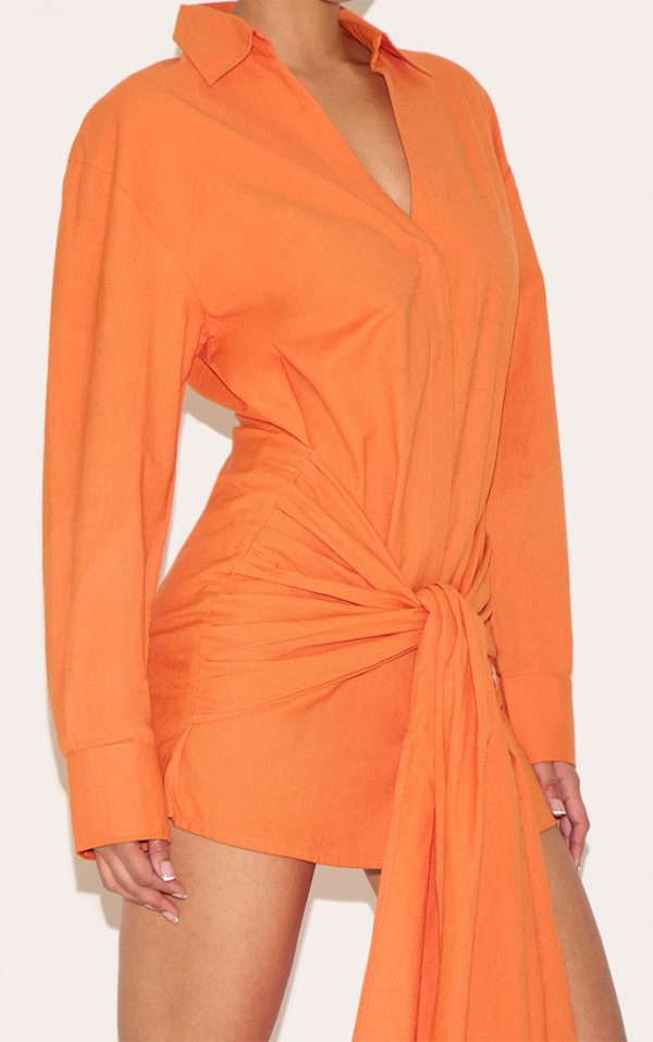 10116e5d55050750c7968e54b9bc025aa6e993c2_CNM4228_4_burnt_orange_wrap_detail_shirt_dress