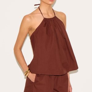 Tall Chocolate Poplin Floaty Shorts