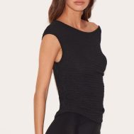 19bad86e7ac2158bd06662f7b68aed1ee2df80cc_CNM4264_4_black_textured_asymmetric_ruched_detail_long_top