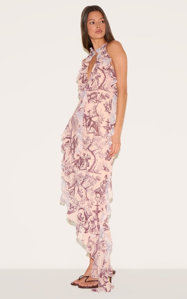 1b8048e8ed3b4465e36e36cb3c95a5193c958cd0_CNM0116_3_stone_chiffon_print_frill_detail_plunge_midaxi_dress