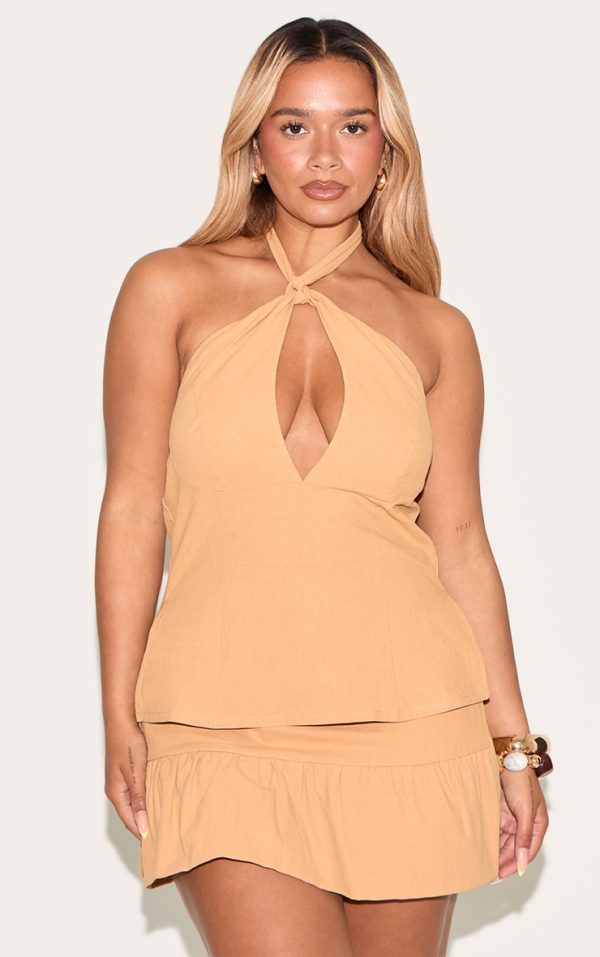 1c321b8c2474363e462c3374a940b0204c7fa800_CNM6330_1_shape_olive_linen_halterneck_top