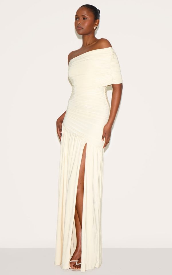 2000808c4898837fc289c0ea908fd0633286cdcb_CNM8673_3_cream_double_layer_slinky_bardot_one_shoulder_ruched_maxi_dress