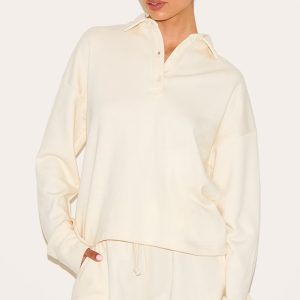 Tall Cream Loopback Mini Sweat Shorts