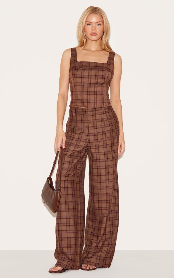 26761c107aa3a3df7661a62487a89e578f549d56_CNL7298_3_brown_tailored_woven_check_square_neck_top