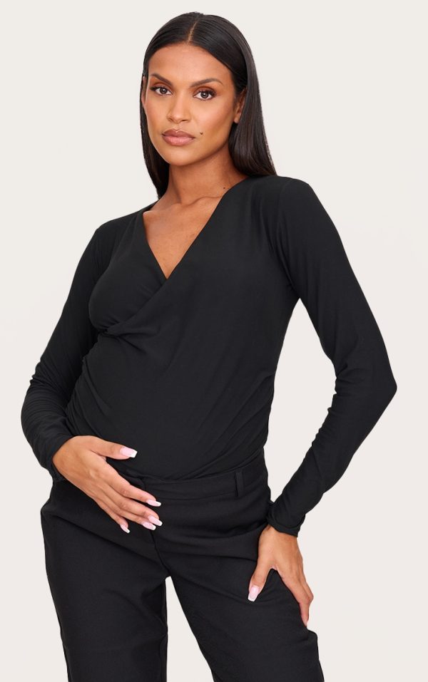 2aaf91bc0a8f16d56dcf173ca12bd3bfc6db513d_CNM2875_1_maternity_black_soft_touch_ruched_long_sleeve_longline_top