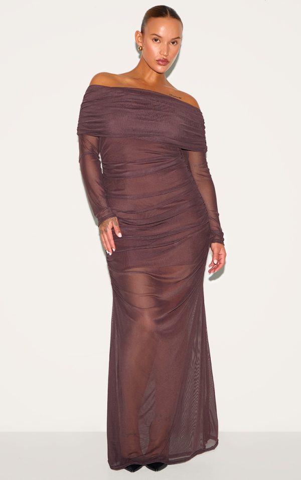 2ad985474f0d26cc35b25d57df7890a9bf8e8b4a_CNM3334_1_plus_dark_chocolate_mesh_overlay_long_sleeve_bardot_maxi_dress