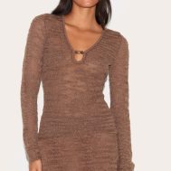 30571dc7fc78584993396d4b8f0af14b07b03092_CNM1228_1_chocolate_sheer_bobble_crochet_long_sleeve_beaded_keyhole_cut_out_top