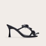 3074fcc34913b3a4883e5160068003bbad1d1b60_CNL6787_1_black_pu_square_toe_multi_flower_detail_mid_stiletto_heeled_mules