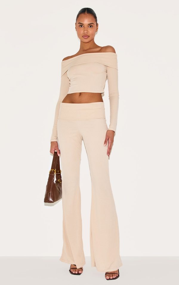 3400da2db2f8faf88f8e487dc16ca711574a7b83_CNL2587_3_beige_rib_bardot_foldover_flute_sleeve_longline_top
