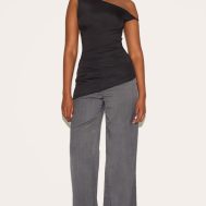 3fa03d66606dc75d9e33bbda6275d0dd10bb8fae_CNM4273_3_black_ruched_detail_asymmetric_slinky_long_top