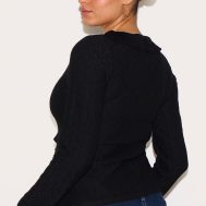 429cdeb2ecc2cfd9dbf85202d7a8a97d148c310f_CNH3152_2_plus_black_textured_knit_frill_detail_tie_front_top