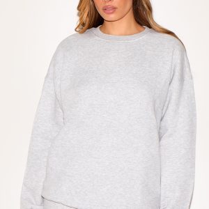 Ash Grey Longline Oversized Sweatshirt