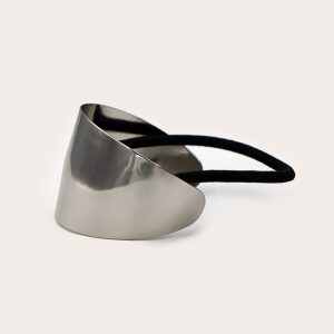 Silver Oversized Metal Detail Hair Bobble