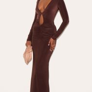 490c53cf40b870498239c9c8a7d7cfb0338c942b_CNM8002_3_chocolate_double_layer_plunge_ruched_maxi_dress
