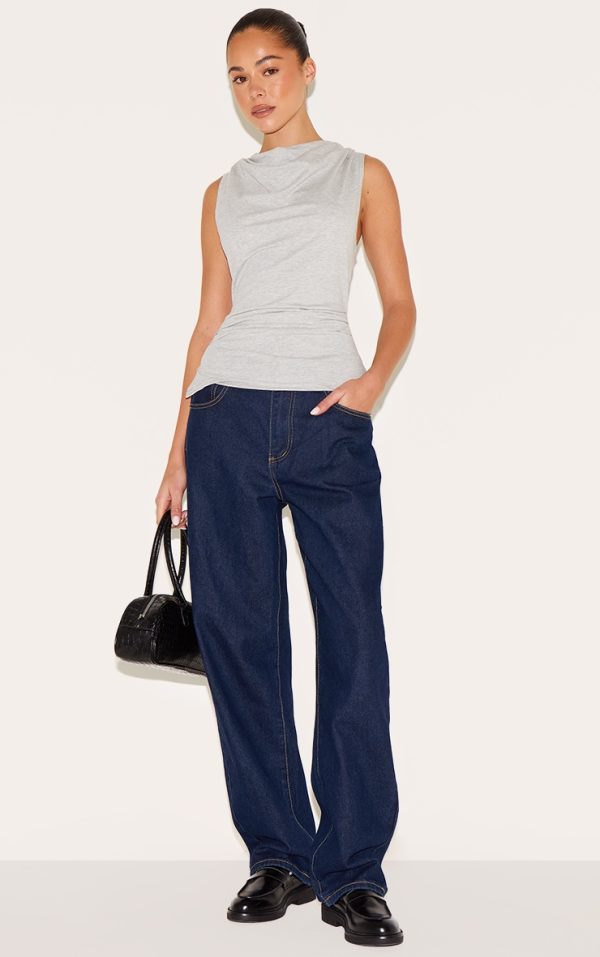 4bb32fae19ac7c15f91cc1f27dd173c1581694c1_CNM4290_3_grey_marl_cotton_ruched_waist_sleeveless_top