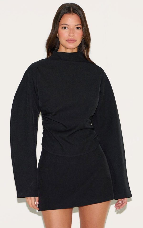 4df646abcf73f0c813faaaebf51001616a45ddd6_CNM3882_1_black_woven_highneck_fitted_top
