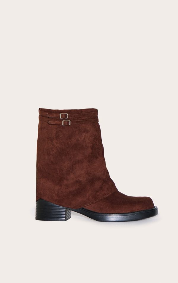 53826275c3f33b79242dadcdf0cef0a05e5f9fd0_CNL7145_1_chocolate_faux_suede_round_toe_fold_over_buckle_strap_ankle_boots