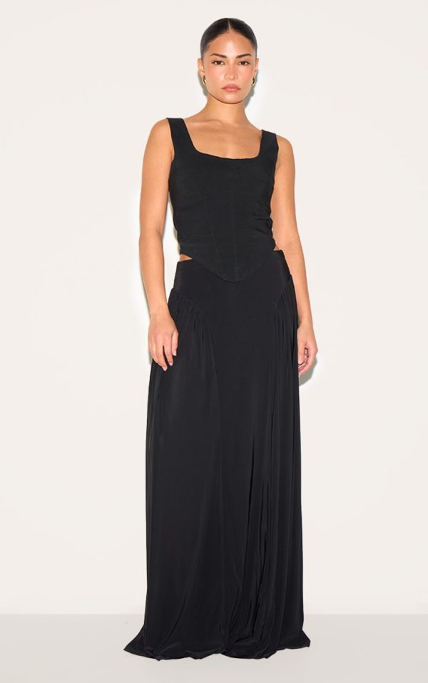 5477b7d89fb58abe65911aafa4144107b0a631db_CNM5501_1_petite_black_slinky_drop_waist_ruched_panel_maxi_skirt