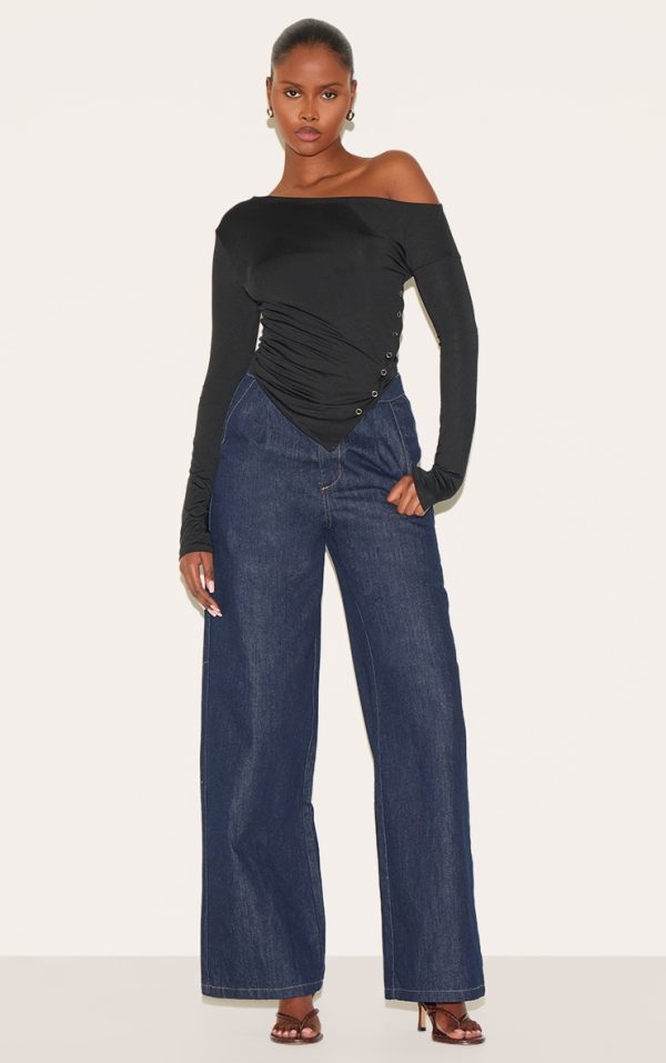 5727842f19833a5def00b02952c2d8750b028f1c_CNL4698_3_black_slinky_asymmetric_neck_popper_detail_long_sleeve_top
