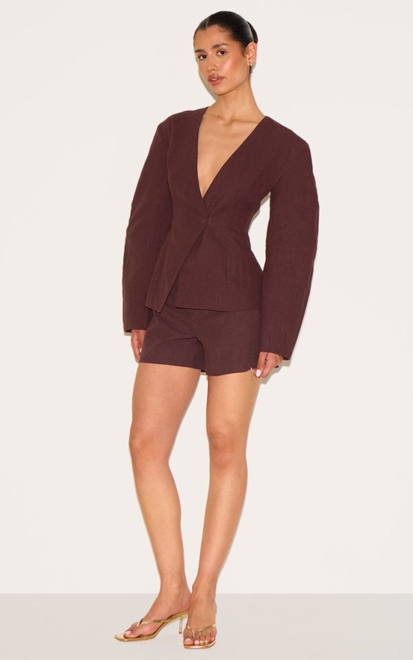 57e3f24f427eddaf46c75f438bc809c038af1a0d_CNM7372_4_tall_deep_chocolate_premium_linen_look_tailored_hot_pant