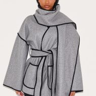 586938f9cd6a644c9cd45cea594007072a8b8a94_CNM3005_1_shape_grey_wool_look_contrast_binding_wrap_over_belted_jacket_and_scarf