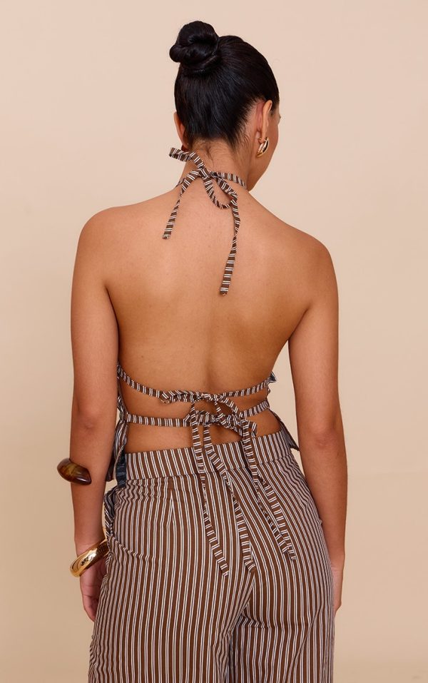 58a803be562c4bf1a42deca7a032c8416614d675_CNM1764_2_brown_stripe_woven_ruched_backless_halterneck_long_top