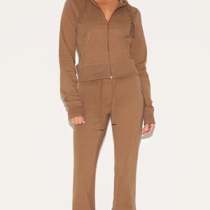 Petite Mushroom Low Rise Skinny Flare Trousers