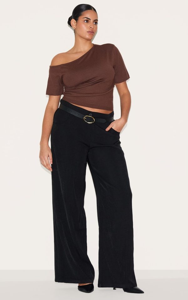 5efe488cf081aa9f3f4fd4694ccdecc4a6a5b0a8_CNL8310_3_plus_chocolate_basic_knit_asymmetric_neckline_top