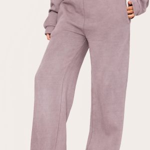 Tall Washed Brown Drawstring Wide Leg Joggers