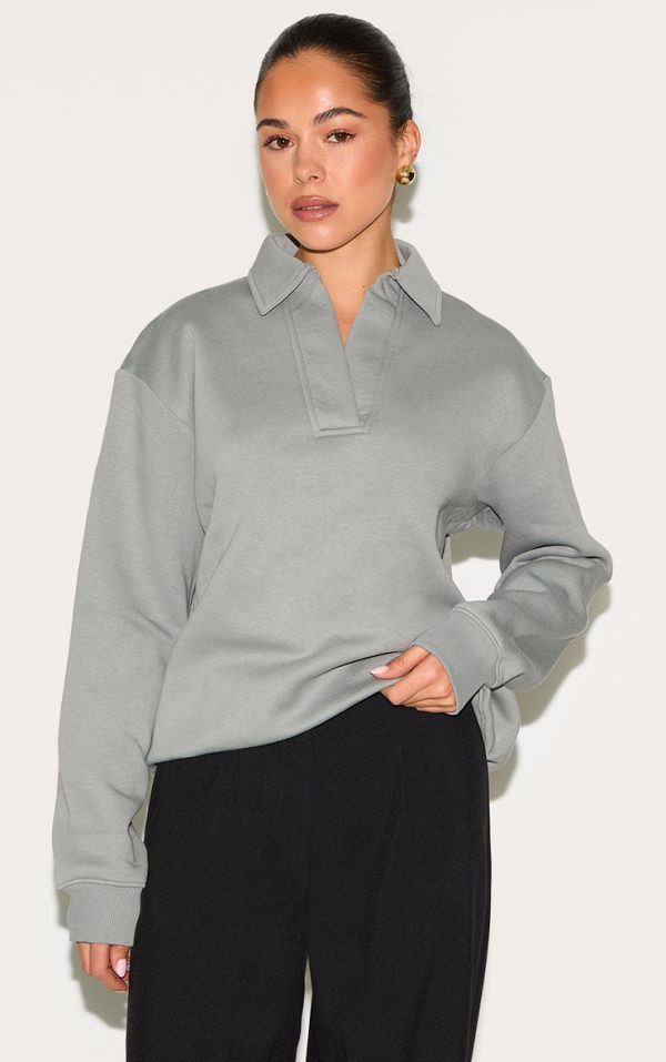 6073facf56a691f8941540bc6ae788513e8c3e06_CNL7557_1_light_grey_collar_detail_long_sleeve_sweatshirt