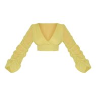 628fdb433a88408bee8cff9ef64da190f3ede84f_CNM6237_5_shape_lime_chiffon_balloon_sleeve_plunge_front_cinched_waist_blouse