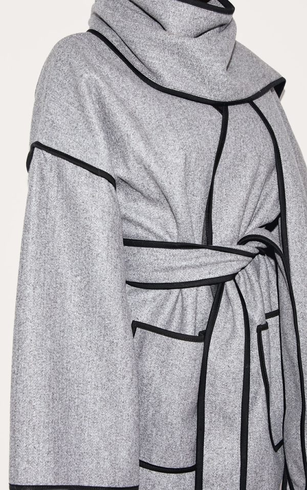 632b864f39f5037c8fbee886e690bb10154e9355_CNM3005_4_shape_grey_wool_look_contrast_binding_wrap_over_belted_jacket_and_scarf