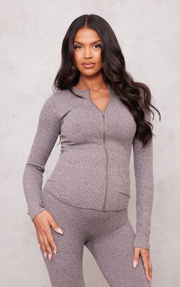 6599d4ef45c9484249e4e3b93b666895b3326628_CNG7175_1_maternity_chocolate_contour_rib_zip_up_cardigan