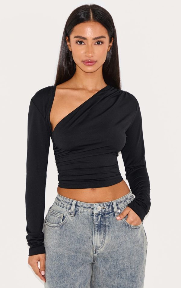 698c429e8623a521190998ba28774f4f48024366_CNL8389_1_petite_black_slinky_long_sleeve_ruched_side_top