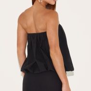69a4eea74fc05230dbeb1abe97df6fba8ed4304d_CNM5644_2_tall_black_linen_look_ruched_bandeau_top