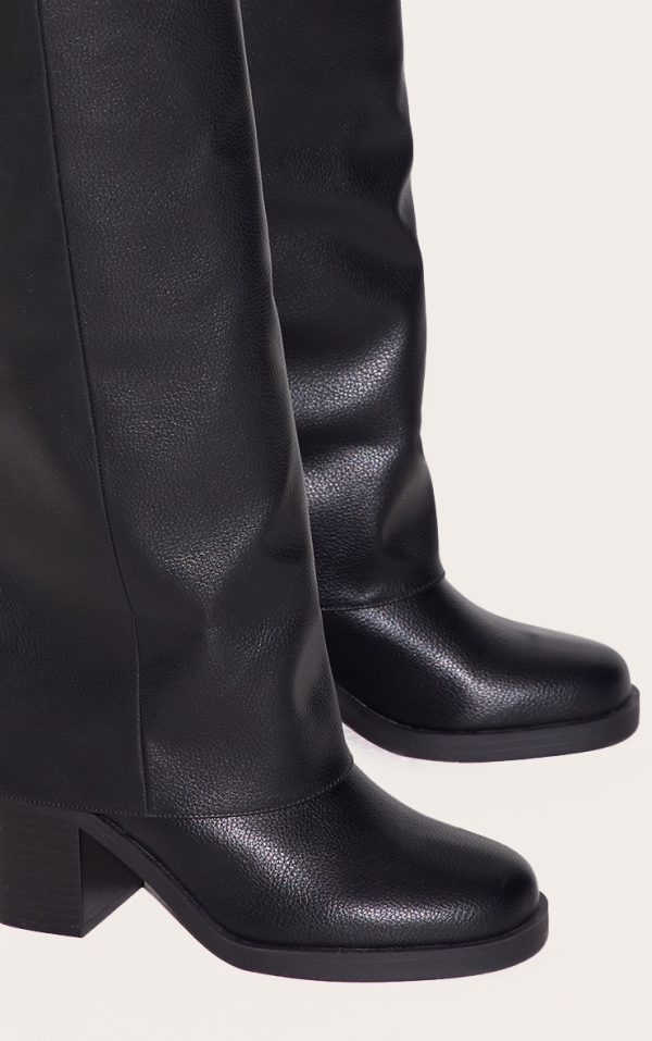 6b8c25965b98c5dd0ee9b50025ad2c7a838be023_CNL1603_4_black_pu_round_toe_fold_over_low_block_heel_boots
