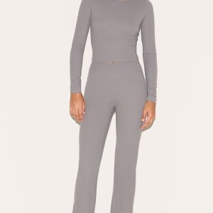 Tall Charcoal Contour Sculpt Flare Trousers