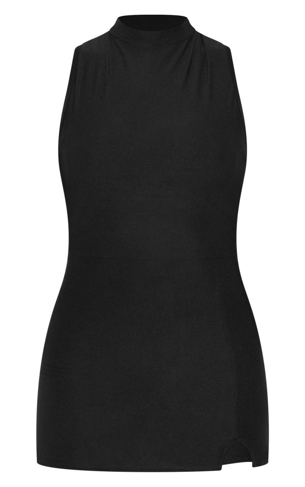 6e52437b366e563820b681993d2f3291581a6514_CNK5833_5_petite_black_soft_touch_high_neck_sleeveless_skort_playsuit
