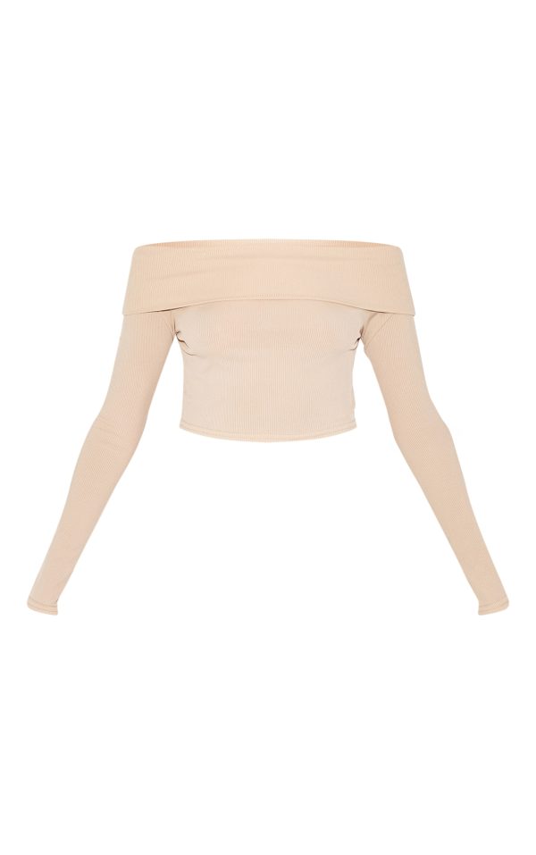 6f45a760e0dd1f0d41f9583ea21d110df1358ecd_CNL2587_5_beige_rib_bardot_foldover_flute_sleeve_longline_top
