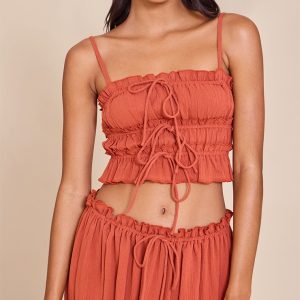 Rust Cheesecloth Cami Top