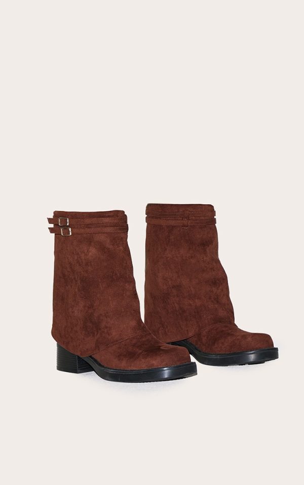 7361c9f6cf05f5585c73d05f7c6cbb4000f68a4a_CNL7145_2_chocolate_faux_suede_round_toe_fold_over_buckle_strap_ankle_boots