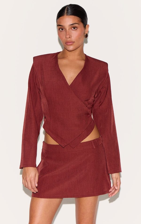 75c231ed225d4bc803b06abdc1f55afa8c19d7b2_CNM3510_1_petite_burnt_orange_woven_long_sleeve_asymmetric_button_top