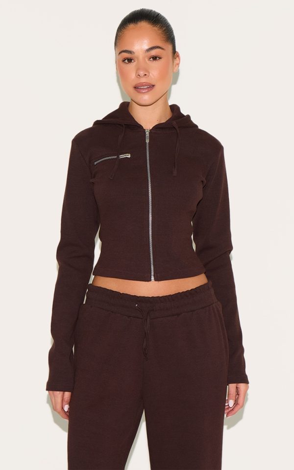 768f5ab8e67b9d9d0c96e61763c3ef06fa4f7933_CNM2686_1_dark_brown_zip_up_ribbed_track_top